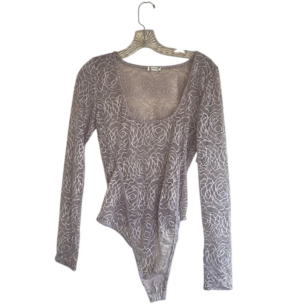 NWT Free People In My Head Sheer Lace Bodysuit Small, THIMBLE SMALL